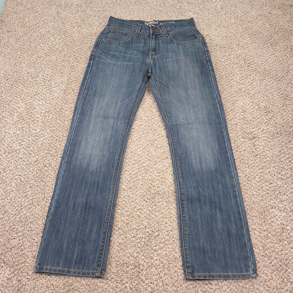 Levi's Boys 14 Slim Straight Leg Jeans Med Wash Mid Rise 218 Denizen Expandable